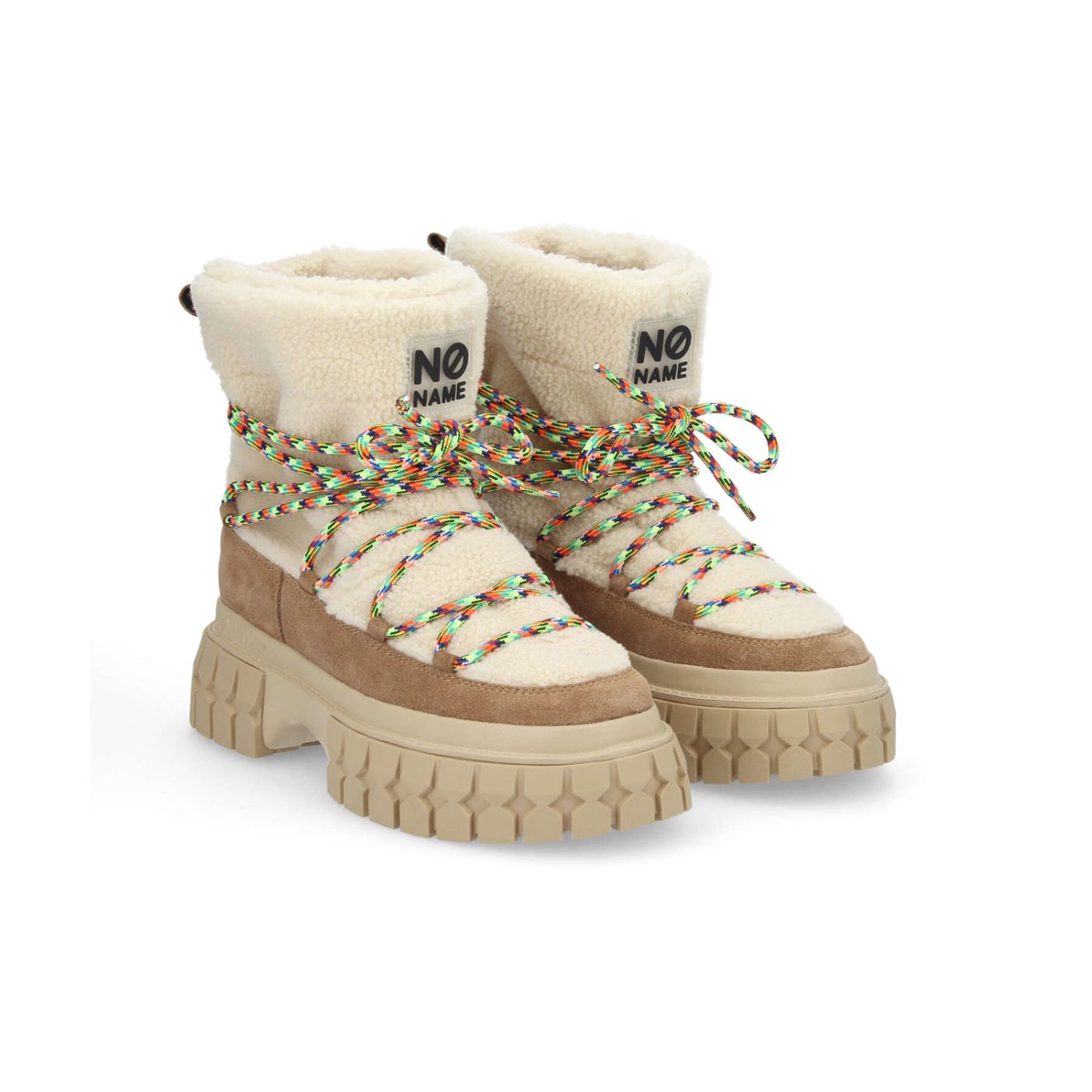 GRAVITEE SNOWBOOTS W  -  SHEEPY/SUEDE  - BIANCO SPORCO/NOCCIOLA